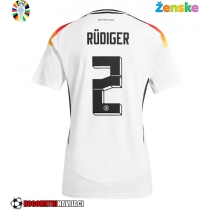 Ženske Nogometnih dresov Nemčija Antonio Rudiger #2 Domači EP 2024 Kratki rokavi